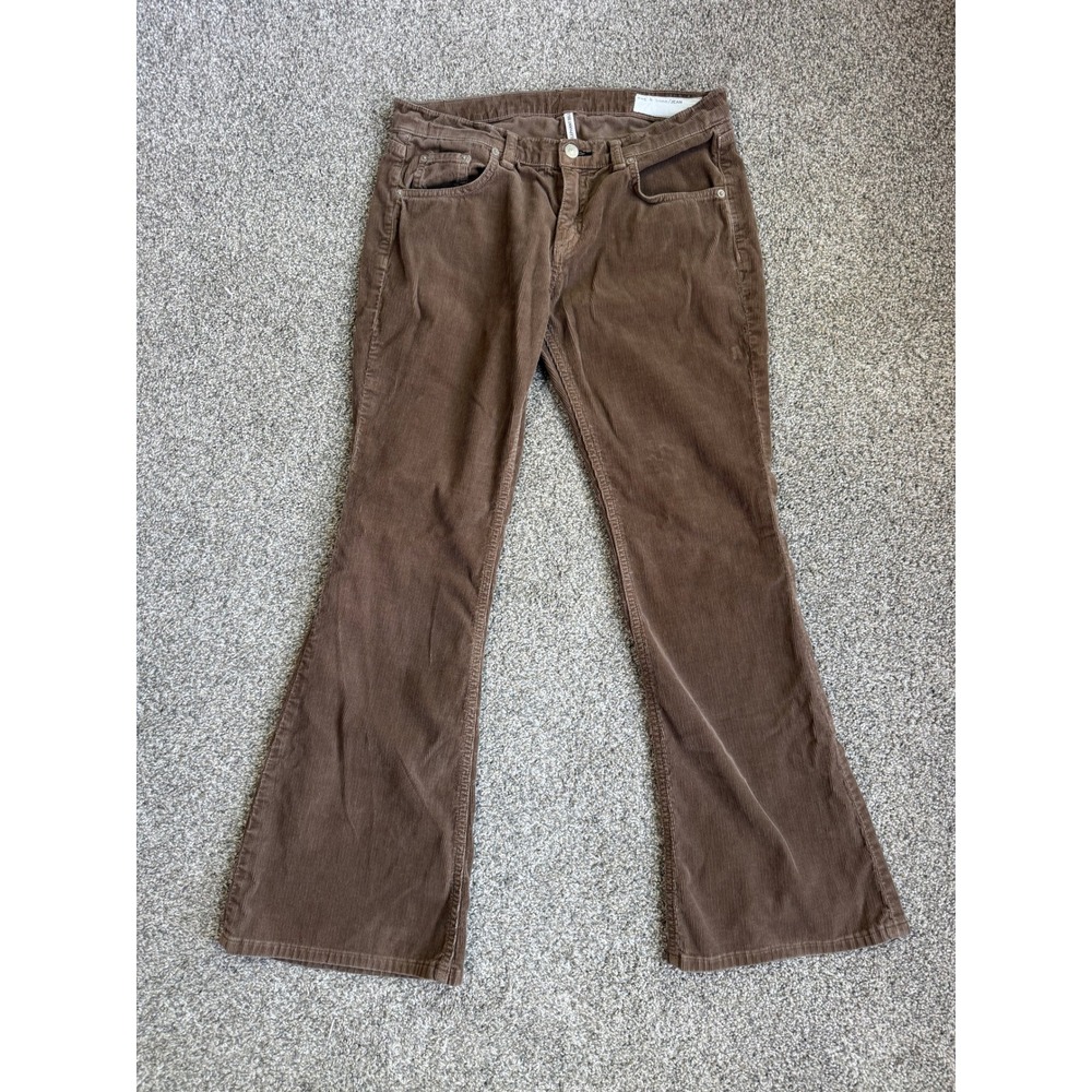 Rag & Bone Elephant Bell Brown Corduroy Flare Mid Rise Jeans Womens 27